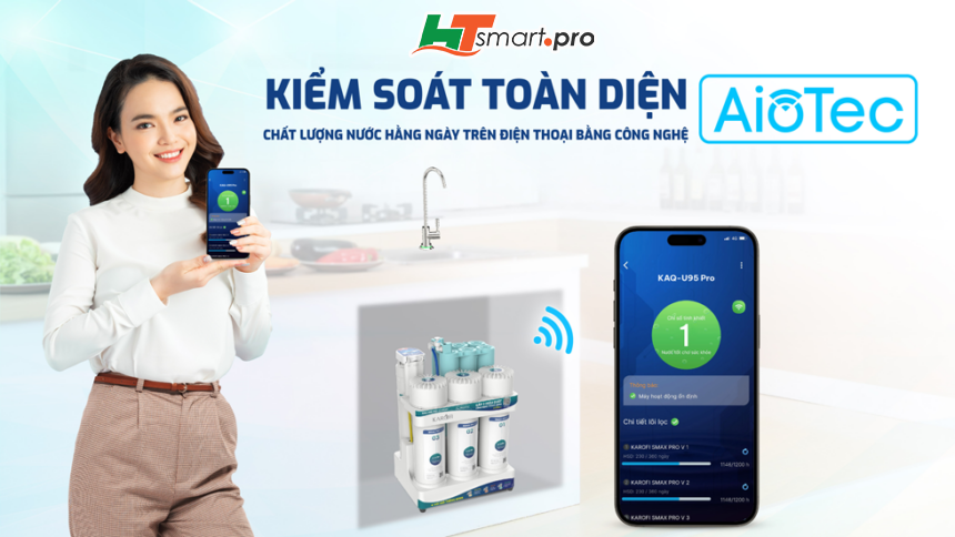 Kiểm soát toàn chất lượng nước hàng ngày trên điện thoại bằng công nghệ AIOTEC