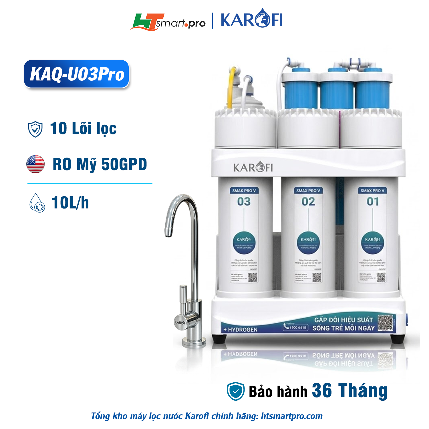 Máy Lọc Nước RO Để Gầm Karofi KAQ-U03 Pro