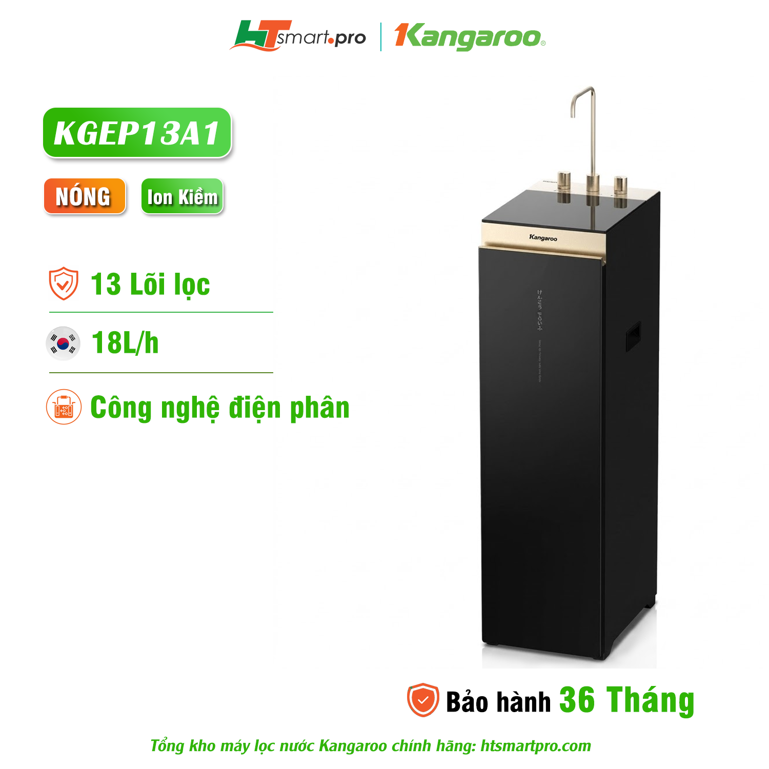 Máy lọc nước Kangaroo Hydrogen ion kiềm KGEP13A1
