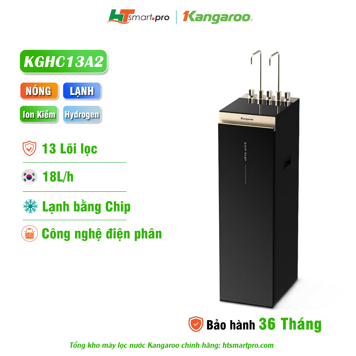 Máy lọc nước Kangaroo Hydrogen ion kiềm nóng lạnh KGHC13A2