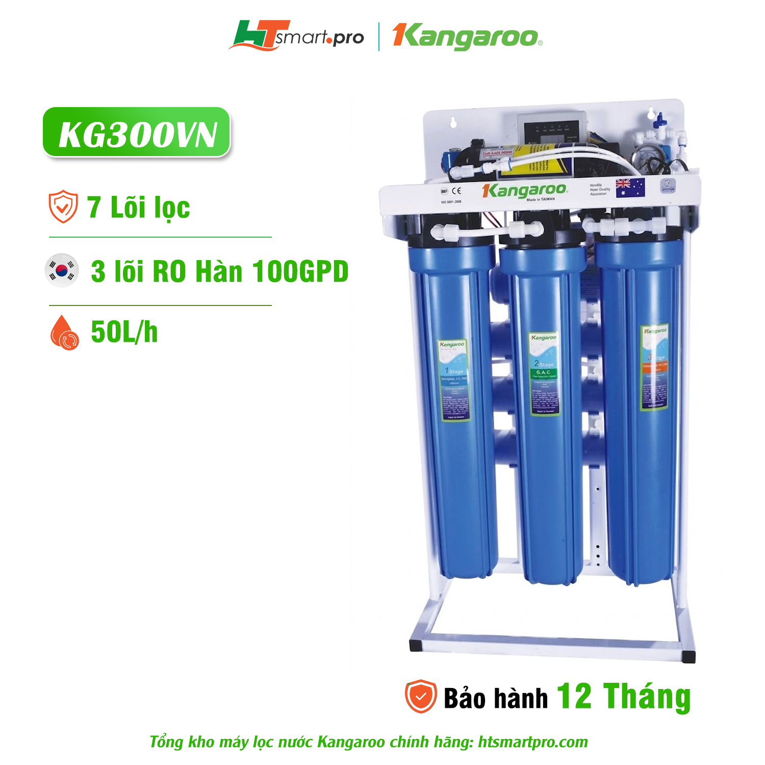 Máy lọc nước kangaroo suất lớn 50L/h KG300VN