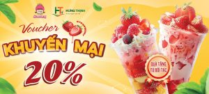 voucher khuyến mãi 20% từ Strawberry