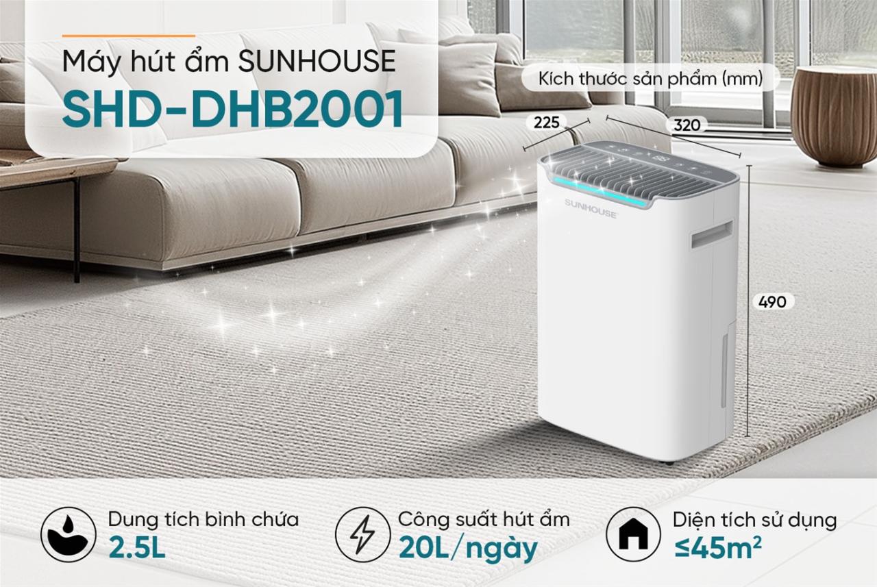 MÁY HÚT ẨM SUNHOUSE SHD-DHB2001