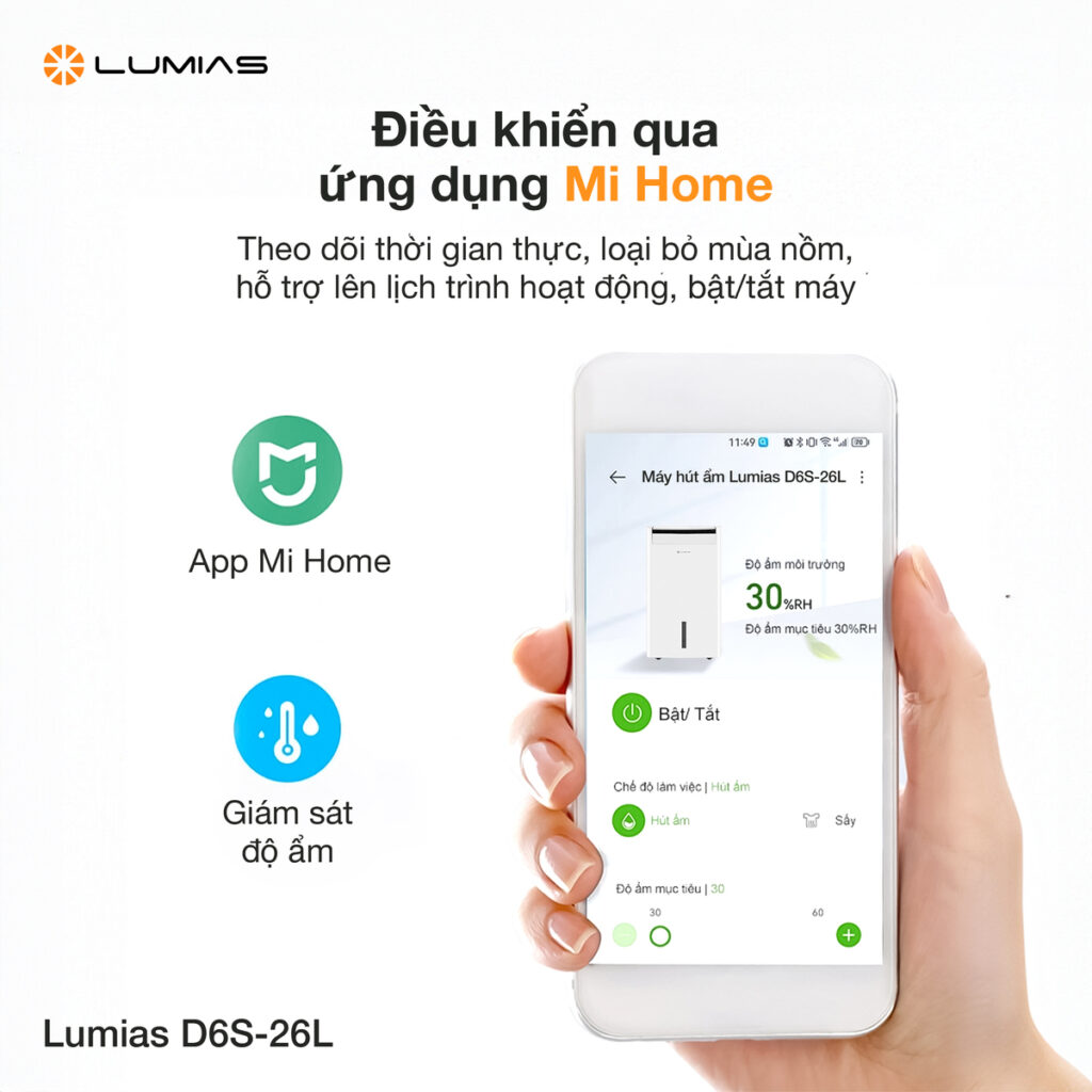 Điều khiển Lumias D6S-26L qua ứng dụng Mi Home