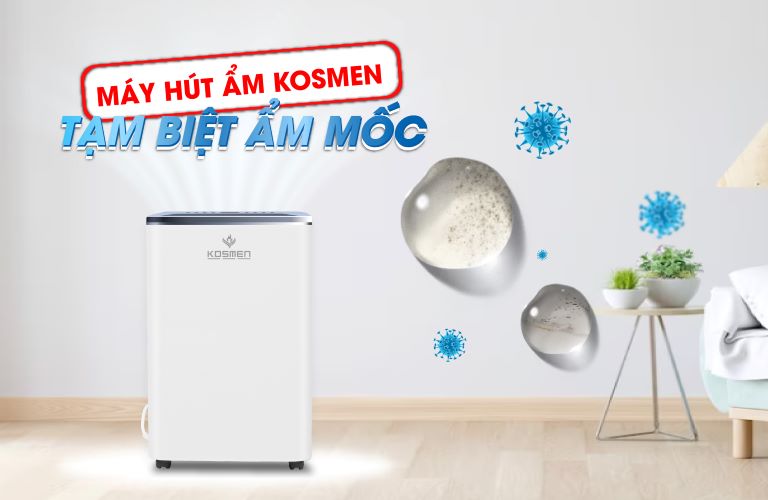 Ngăn ngừa tình trạng ẩm mốc trong không gian sống bằng máy hút ẩm Kosmen KM-12N