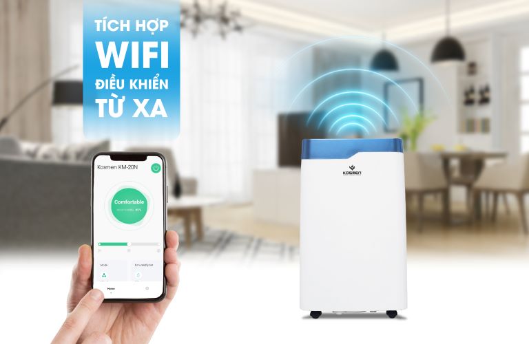 Khi kết nối máy hút ẩm Kosmen KM-20N với wifi, người dùng có thể tùy chỉnh các chức năng của máy linh hoạt hơn