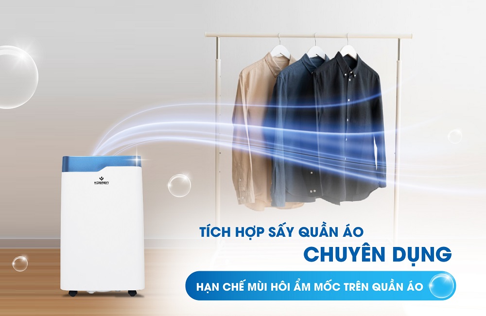Không lo quần áo ẩm mốc với máy hút ẩm Kosmen KM-20N