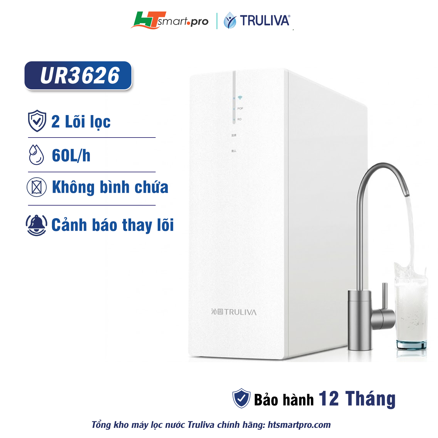 Máy lọc nước âm tủ bếp Truliva UR3626