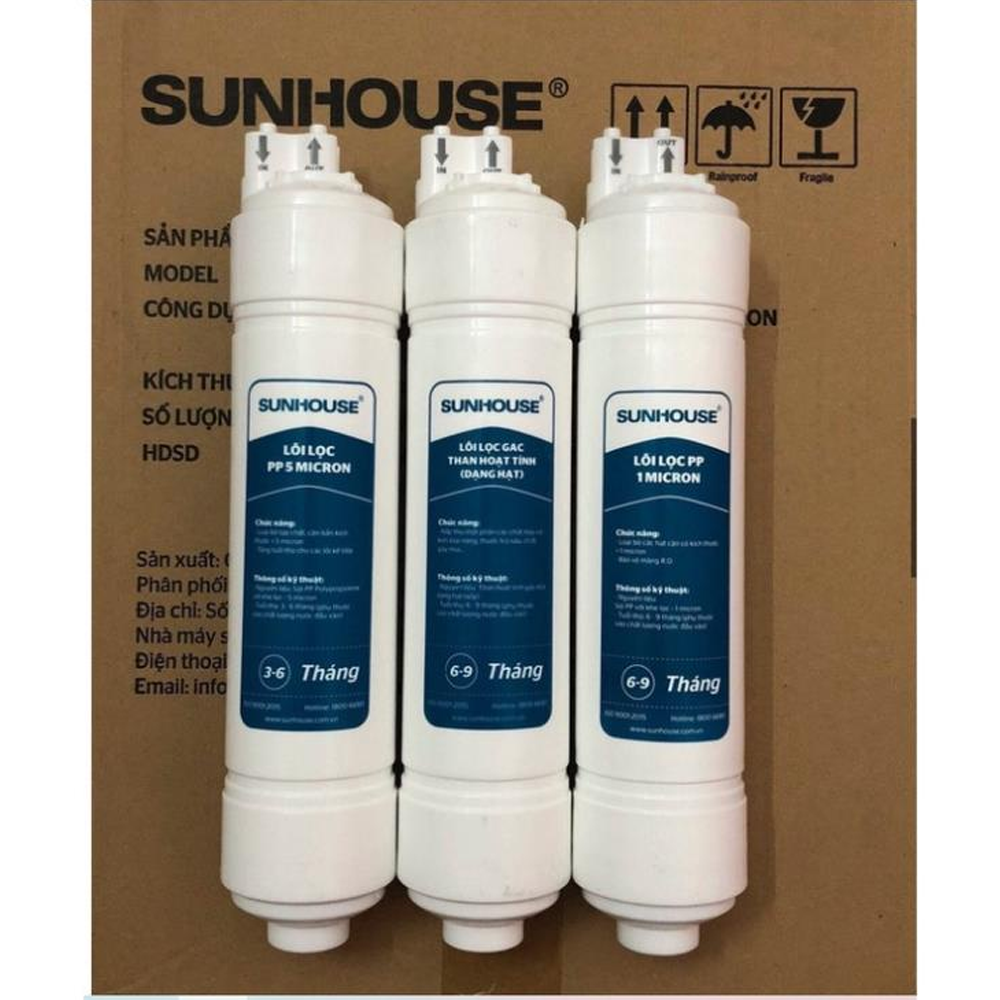 Bộ Lõi Lọc Nước 123 Đúc Nối Nhanh Sunhouse - Ảnh 7