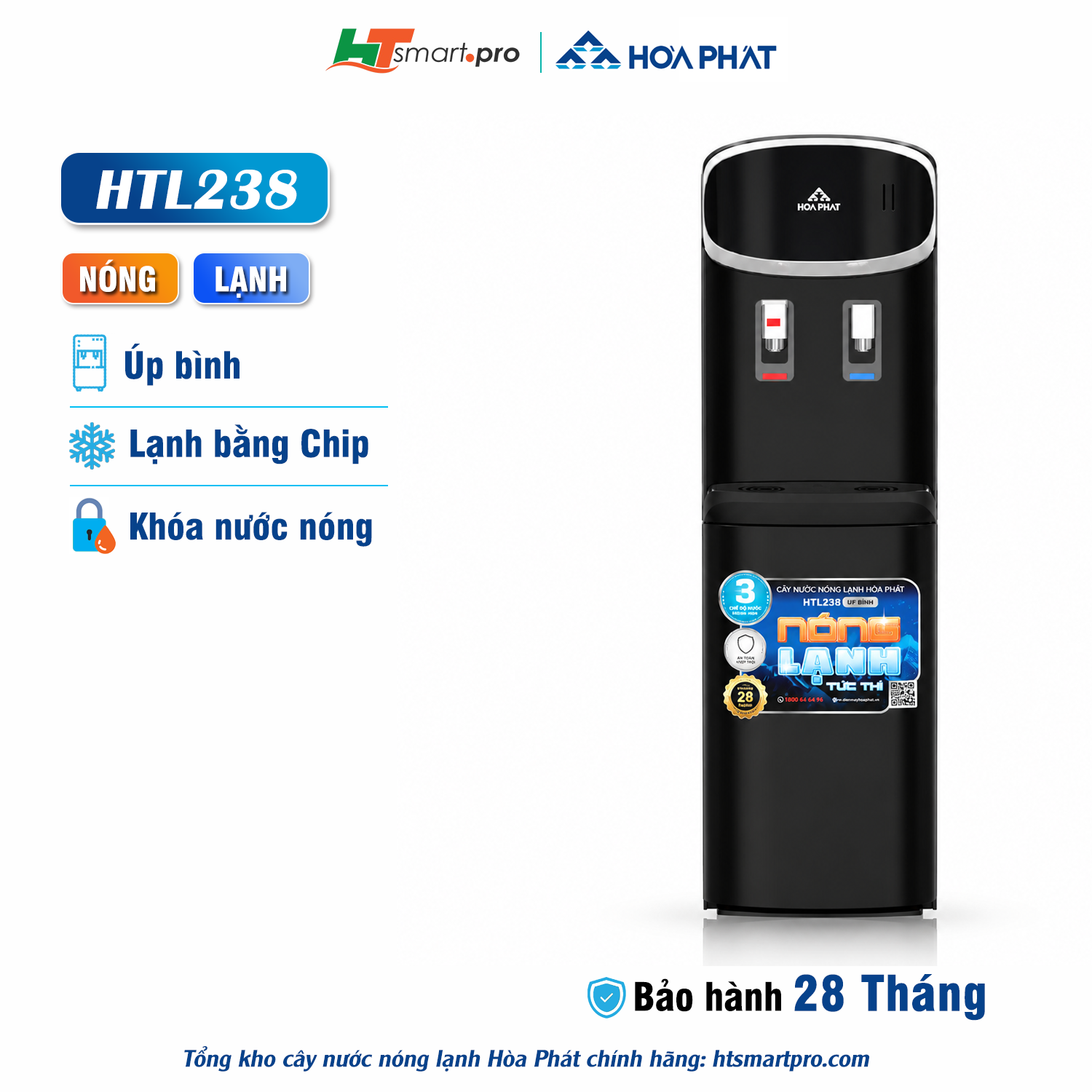 Cây nước nóng lạnh úp bình Hòa Phát HTL238